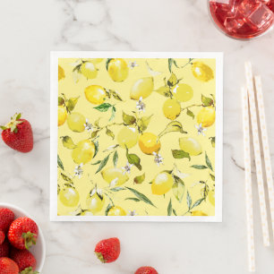 Watercolor lemons 16 napkin