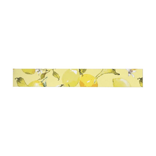 Watercolor lemons 16 wrap around label (Individual)