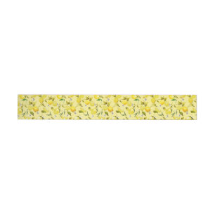 Watercolor lemons 16 wraparound address label
