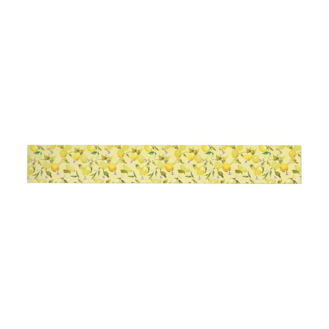 Watercolor lemons 16 wraparound address label (Individual)
