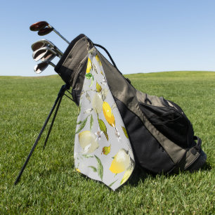 Watercolor lemons 18 golf towel