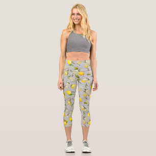 Watercolor lemons 19 capri leggings