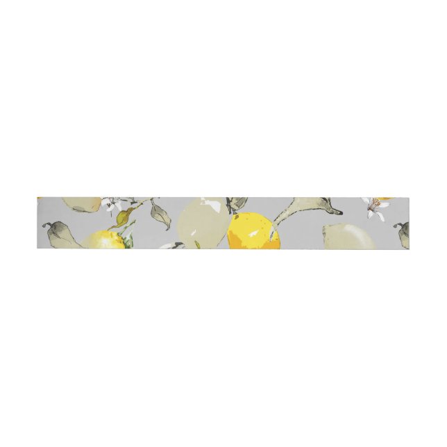 Watercolor lemons 19 wrap around label (Individual)