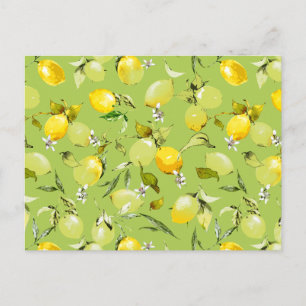 Watercolor lemons 22 announcement postcard