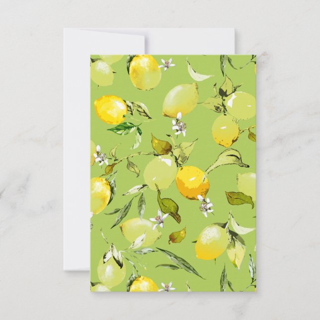 Watercolor lemons 22 invitation (Front)