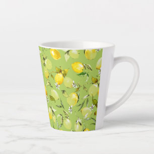 Watercolor lemons 22 latte mug