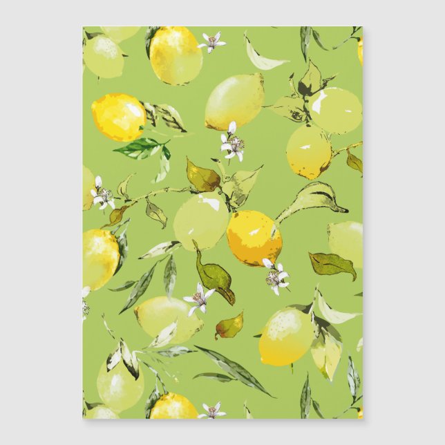 Watercolor lemons 22 magnetic invitation (Front)