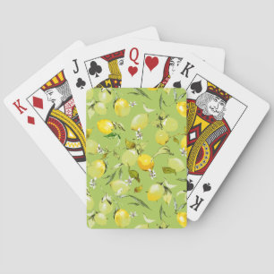 Watercolor lemons 22 playing cards