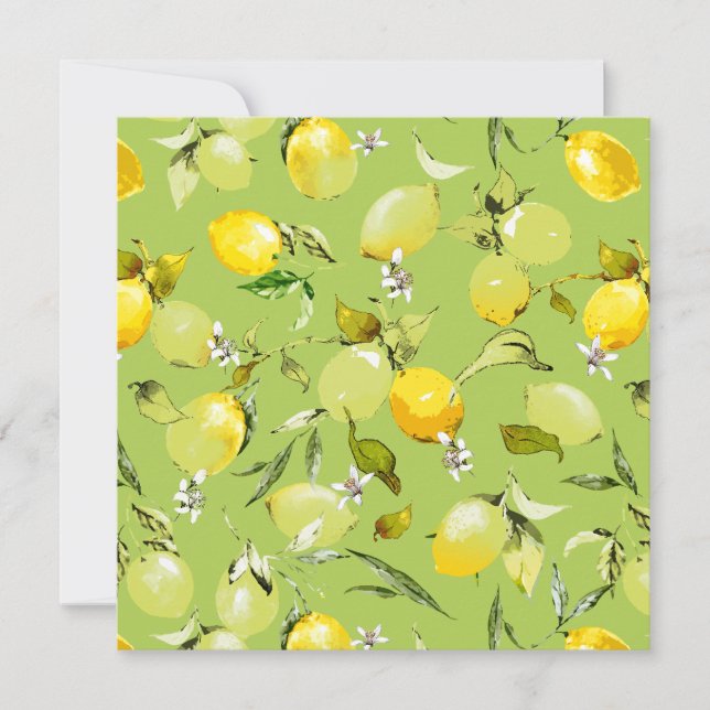 Watercolor lemons 22 save the date (Front)