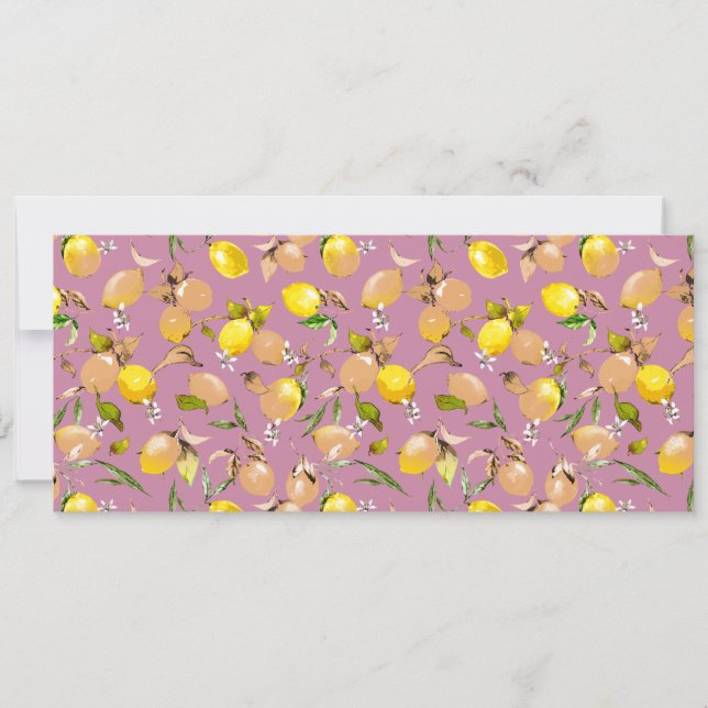 Watercolor lemons 25 invitation (Front)