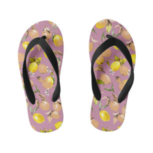 Watercolor lemons 25 kid's jandals