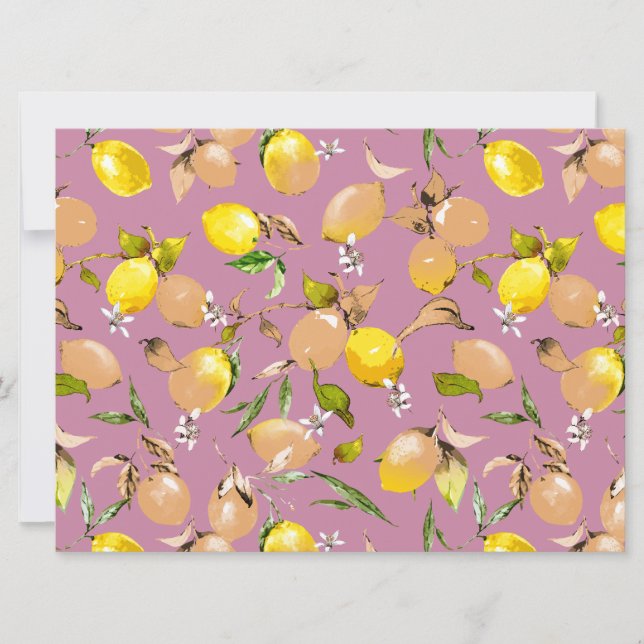 Watercolor lemons 25 save the date (Front)