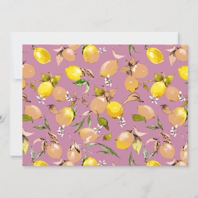 Watercolor lemons 25 save the date (Front)