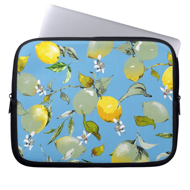 Watercolor lemons 26 laptop sleeve (Front)