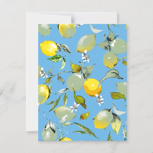 Watercolor lemons 26 magnetic invitation (Front)