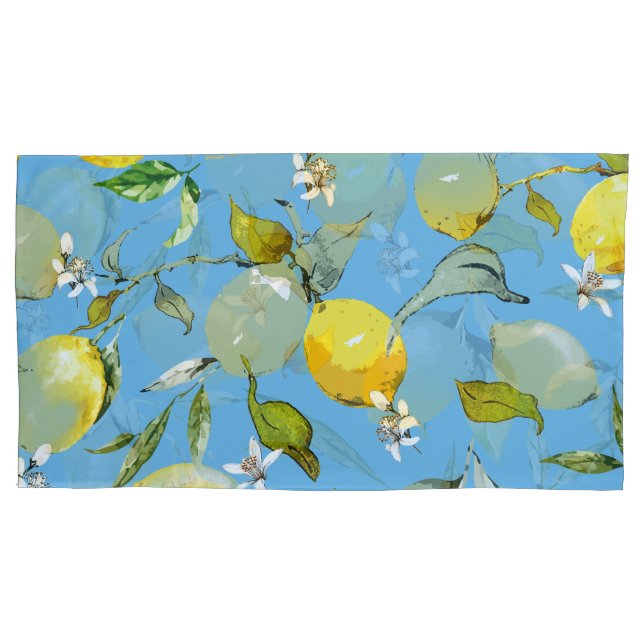 Watercolor lemons 26 pillowcase (Front)