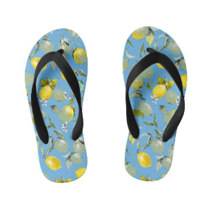 Watercolor lemons 27 kid's jandals