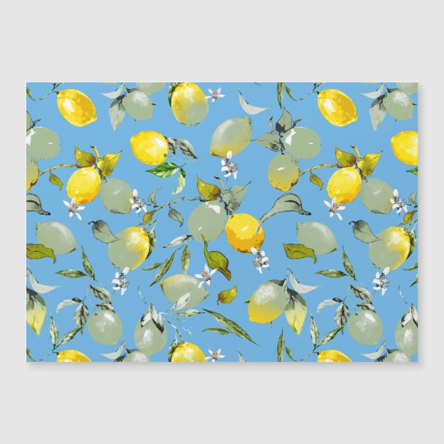 Watercolor lemons 27 magnetic invitation (Front)