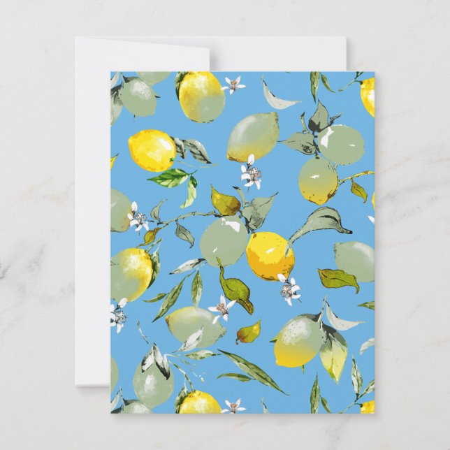 Watercolor lemons 27 save the date (Front)