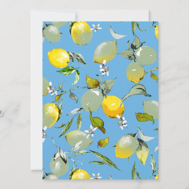 Watercolor lemons 27 save the date (Front)