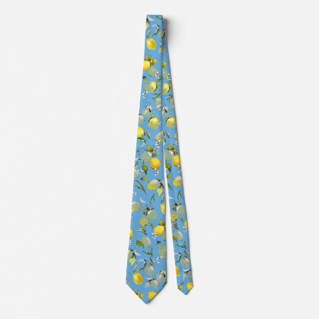 Watercolor lemons 27 tie (Front)