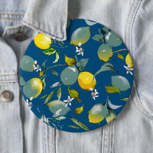Watercolor lemons 28 6 cm round badge