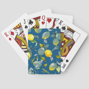 Watercolor lemons 28 playing cards