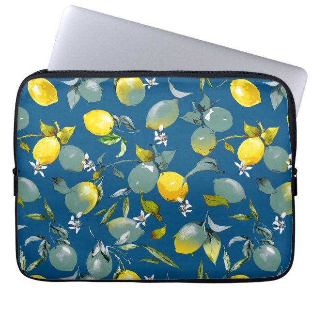 Watercolor lemons 29 laptop sleeve (Front)