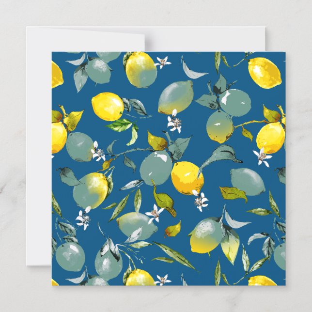 Watercolor lemons 29 magnetic invitation (Front)