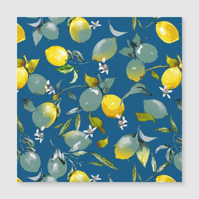 Watercolor lemons 29 magnetic invitation (Front)