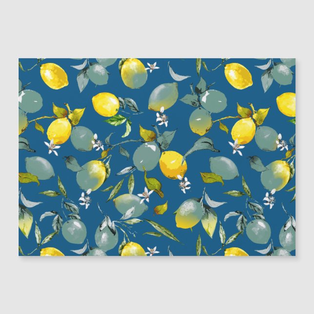 Watercolor lemons 29 magnetic invitation (Front)