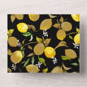 Watercolor lemons 30 all in one invitation