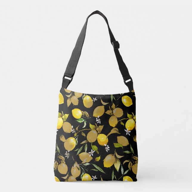 Watercolor lemons 30 crossbody bag (Front)