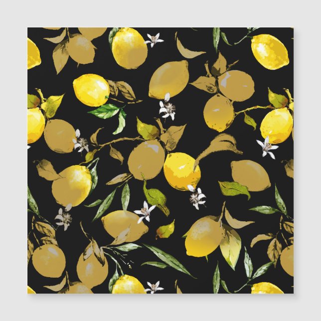 Watercolor lemons 30 magnetic invitation (Front)