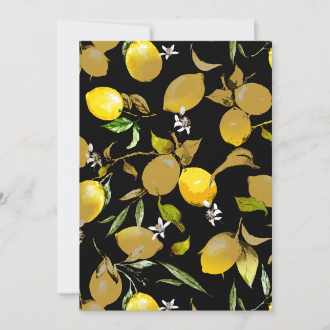 Watercolor lemons 30 save the date (Front)
