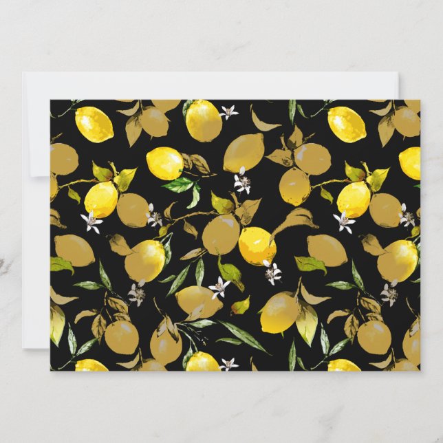 Watercolor lemons 30 save the date (Front)