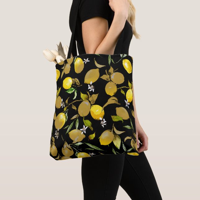 Watercolor lemons 30 tote bag (Close Up)