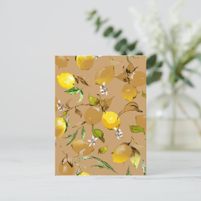Watercolor lemons 33 holiday postcard (Standing Front)