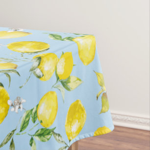 Watercolor lemons 4 tablecloth