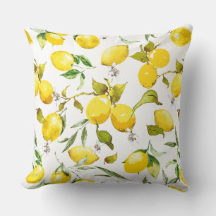 Watercolor lemons 5 cushion