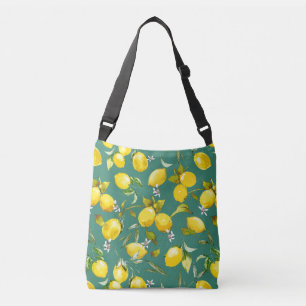 Watercolor lemons 6 crossbody bag