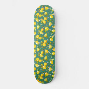 Watercolor lemons 6 skateboard