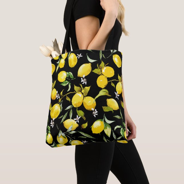 Watercolor lemons 7 tote bag (Close Up)
