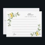 watercolor lemons and greenery advice card<br><div class="desc">A lovely watercolor lemons design.  Feel free to change the colours and text details.</div>