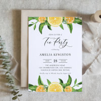 Watercolor Lemons and Oranges Summer Tea Party