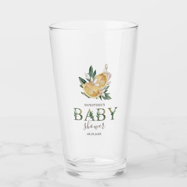 Watercolor Lemons Botanical Glass (Front)