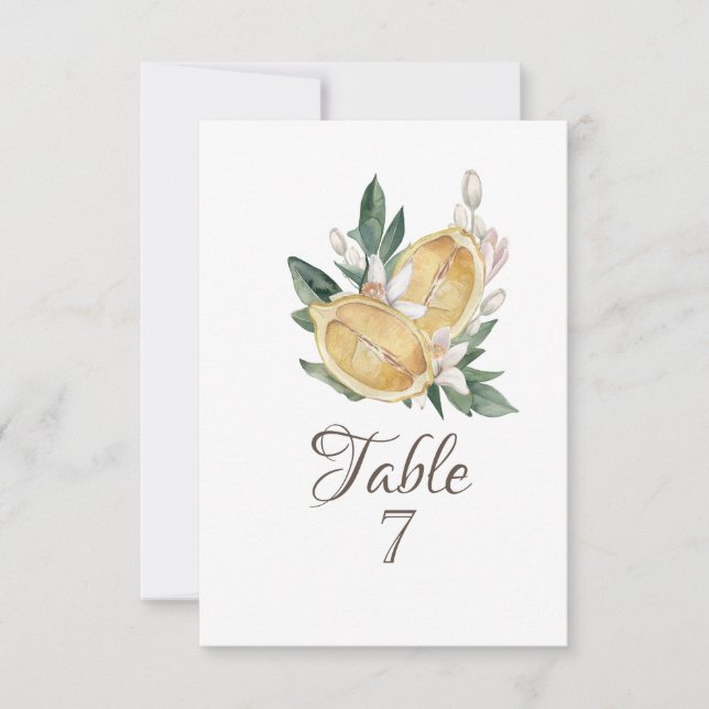 Watercolor Lemons Botanical Invitation (Front)