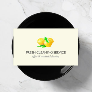 Watercolor Lemons Cleaning Service Business Card