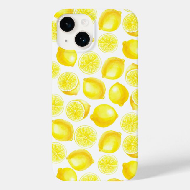 Watercolor lemons design Case-Mate iPhone case (Back)