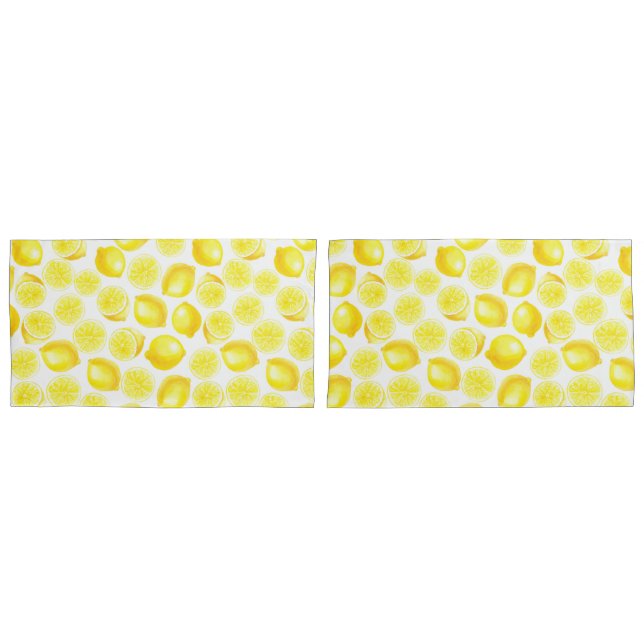 Watercolor lemons design pillowcase (Front-Set)